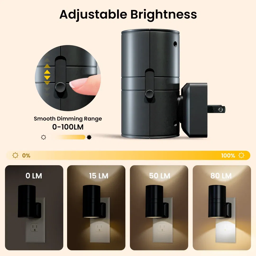 2pc Dimmable LED Night Lights – Soft, Adjustable Glow for Every Space
